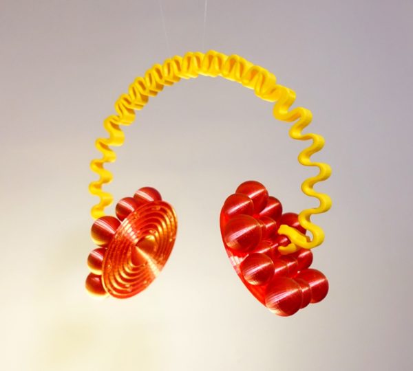 EARPHONES color Yellow - Red - Silk